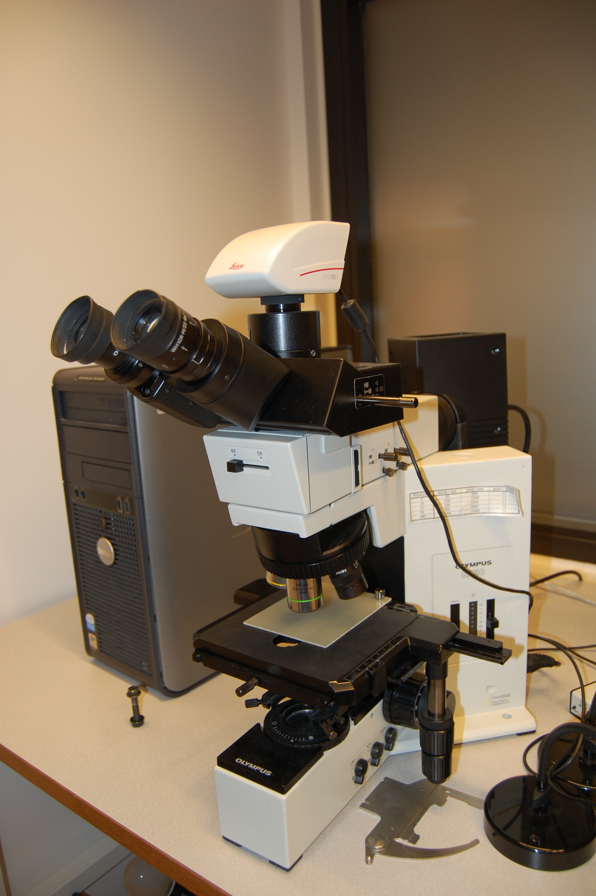 Picture of Olympus BX50 Microscope and Polishing Machine